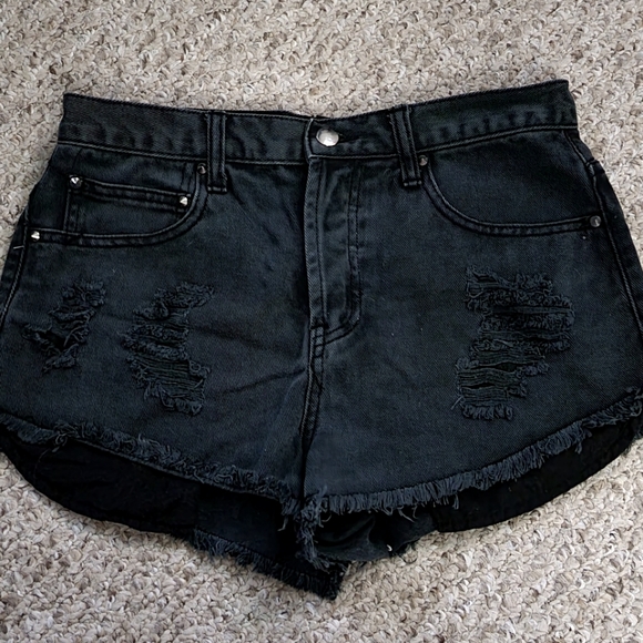 High-waisted Denim Shorts